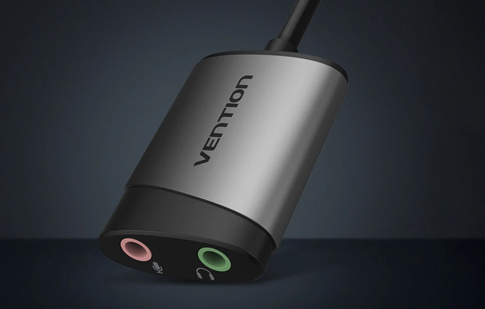Vention Išorinė USB garso plokštė 0.15 m ventiliacijos CDKHB (pilka) aprašymas - Prekės nuotrauka