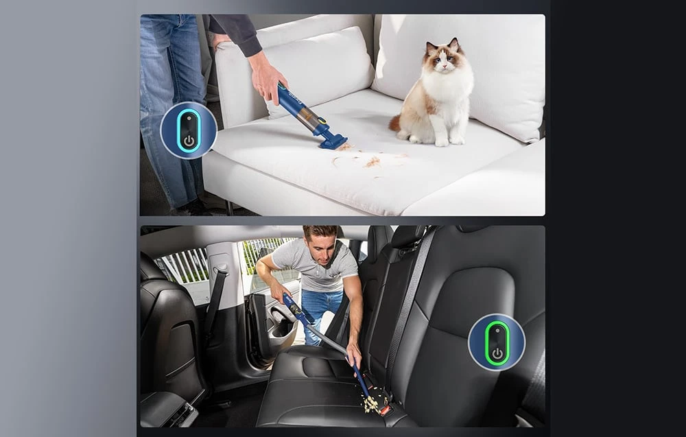 Dulkių siurblys Fanttik V8 Apex Cordless Portable Car Vacuum Cleaner (Mėlyna) aprašymas - Prekės nuotrauka