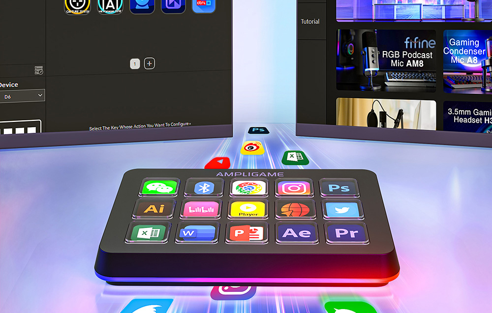 fifine-d6-streaming-controller-black