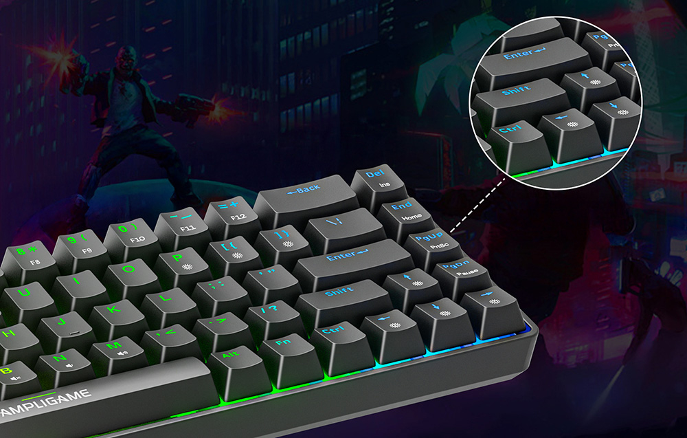 Fifine GK1 mechancial klaviatūra ,65% RGB (juodas) aprašymas - Prekės nuotrauka Fifine GK1 mechancial klaviatūra ,65% RGB (juodas) aprašymas - Prekės nuotrauka