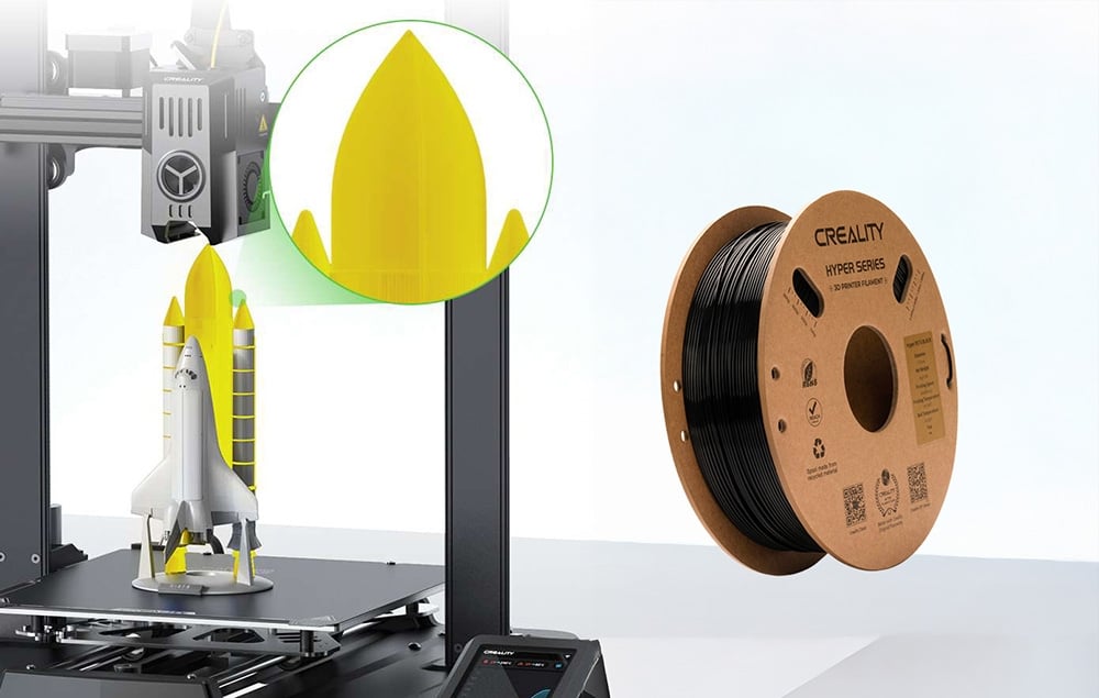 Filament Hyper PETG Creality (Juodas) aprašymas - Prekės nuotrauka