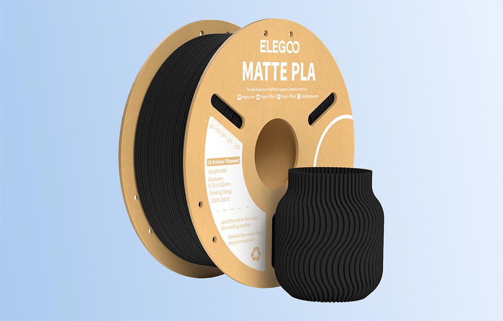 Filament PLA Matte ELEGOO juodos spalvos aprašymas - Prekės nuotrauka Filament PLA Matte ELEGOO juodos spalvos aprašymas - Prekės nuotrauka