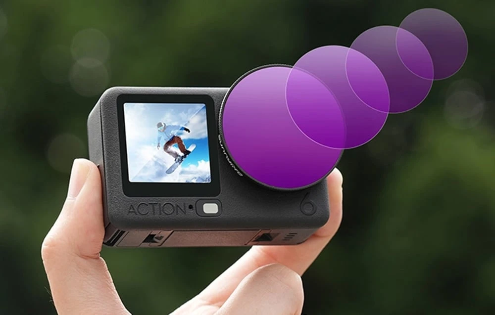 Sunnylife Filter set for DJI Action 6 (CPL/ND8/16/32/64/Juodas Mist 1/4) aprašymas - Prekės nuotrauka Sunnylife Filter set for DJI Action 6 (CPL/ND8/16/32/64/Juodas Mist 1/4) aprašymas - Prekės nuotrauka