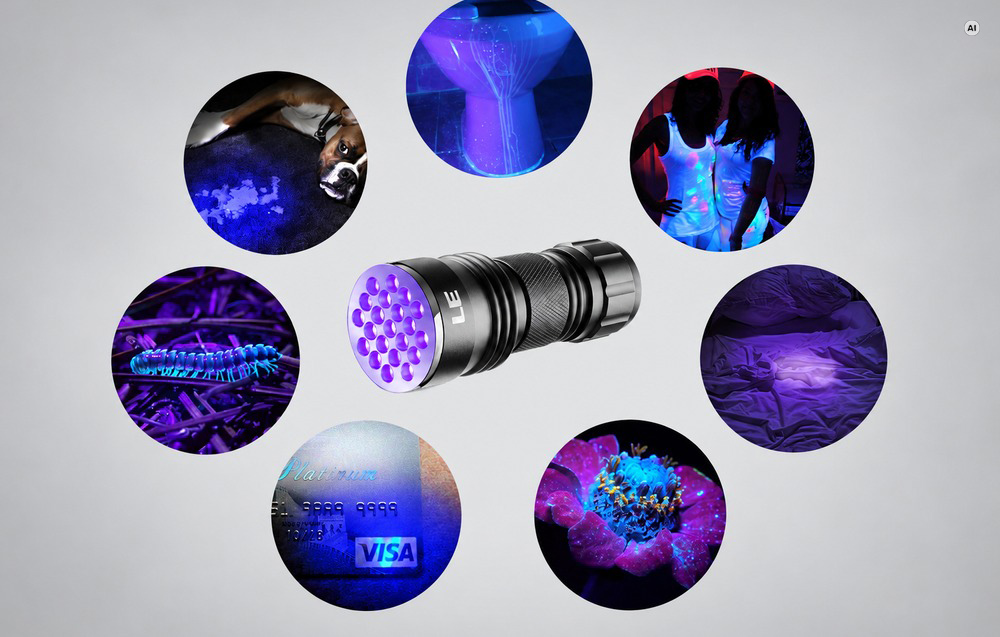 Flashlight Lepro UV LED aprašymas - Prekės nuotrauka