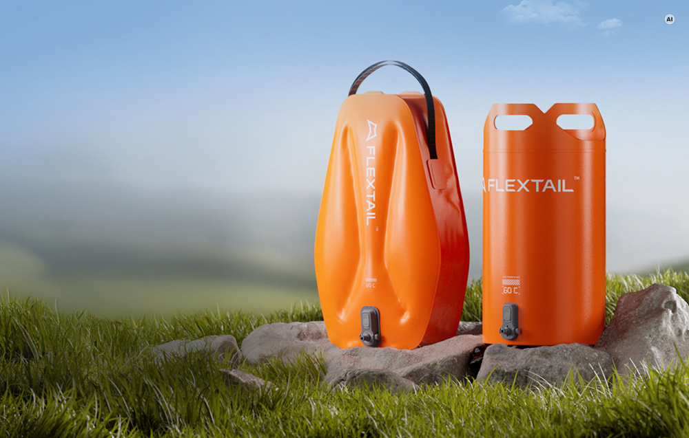 Camping Showers Flextail Tiny Shower vandens krepšys, oranžinis aprašymas - Prekės nuotrauka