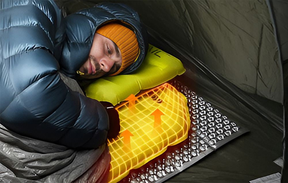Stovyklavimo Čiužinys - Flextail Tiny Sleeping Pad R09, R-Value 9.4, 668 g, Žalia aprašymas - Prekės nuotrauka