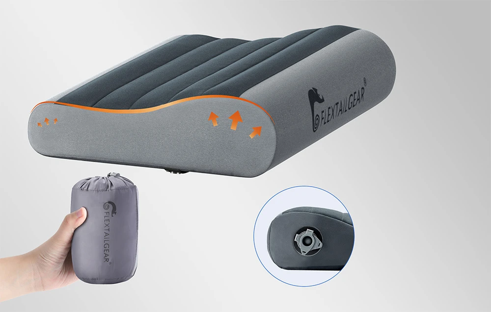 Flextail Zero Pillow inflatable pillow (pilkas) aprašymas - Prekės nuotrauka
