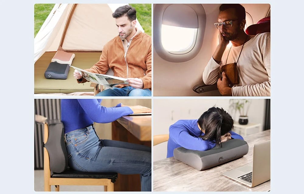Flextail Zero Pillow inflatable pillow (pilkas) aprašymas - Prekės nuotrauka