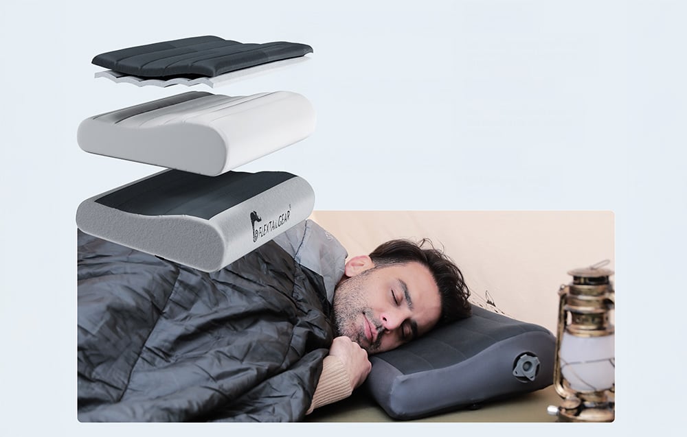 Flextail Zero Pillow inflatable pillow (pilkas) aprašymas - Prekės nuotrauka