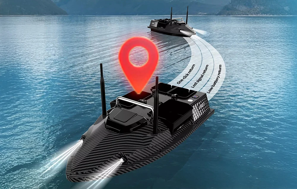 Žvejybos Įranga - Flytec V803-Pro Masalo Laivas Su GPS, Sonaru, 12000mAh Baterija, Juoda aprašymas - Prekės nuotrauka