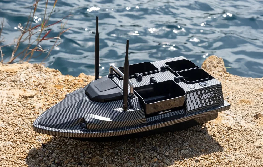 Žvejybos Įranga - Flytec V803-Pro Masalų Laivas Su GPS, Sonaru, 5200mAh Baterija, Juoda aprašymas - Prekės nuotrauka