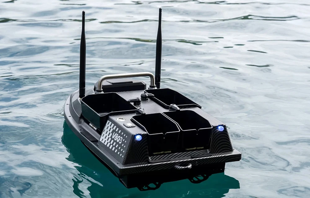 Žvejybos Įranga - Flytec V803-Pro Masalų Laivas Su GPS, Sonaru, 5200mAh Baterija, Juoda aprašymas - Prekės nuotrauka