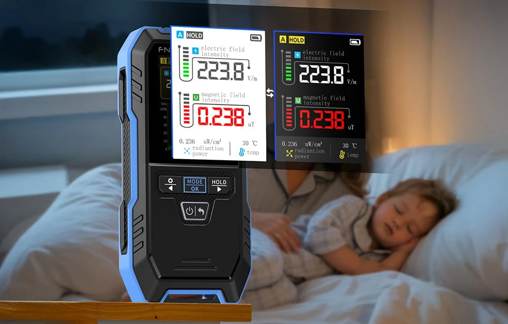 FNIRSI ERD-10 electromagnetic radiation detector aprašymas - Prekės nuotrauka