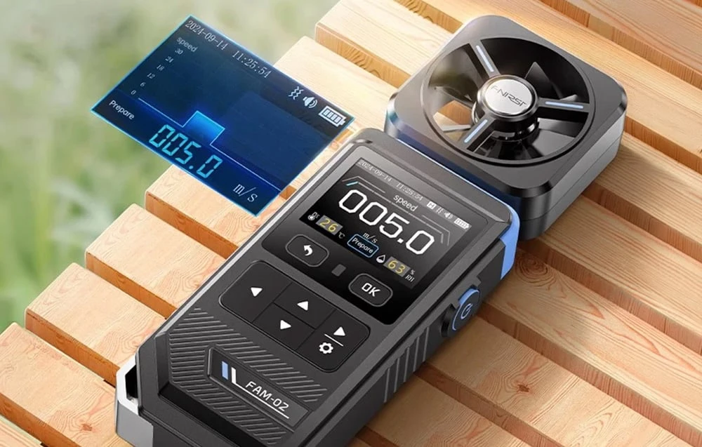 FNIRSI FAM-02 Digital Anemometer aprašymas - Prekės nuotrauka