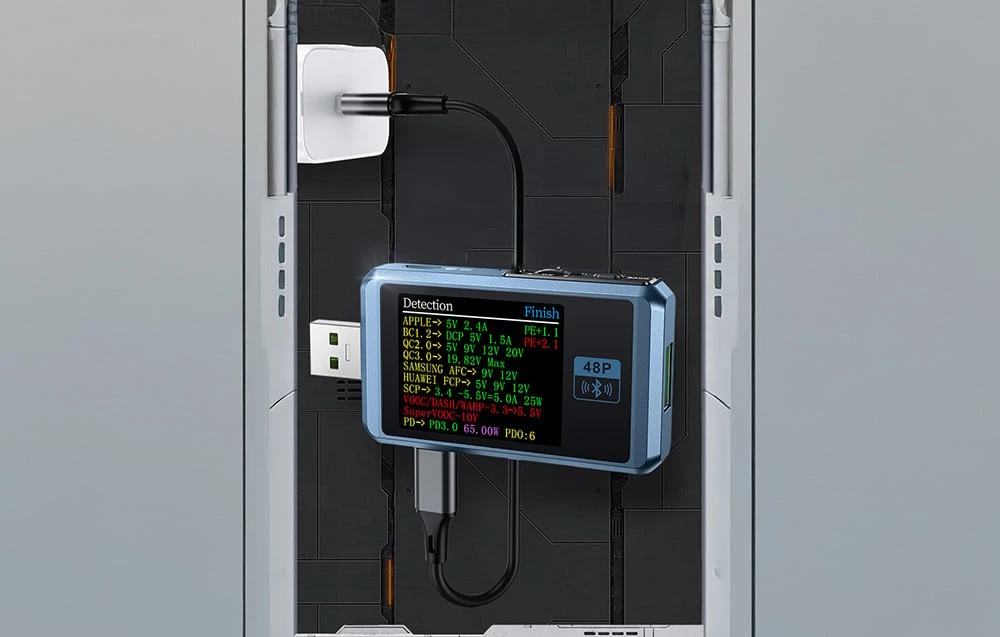 FNIRSI FNB48P BT USB port tester with Bluetooth aprašymas - Prekės nuotrauka