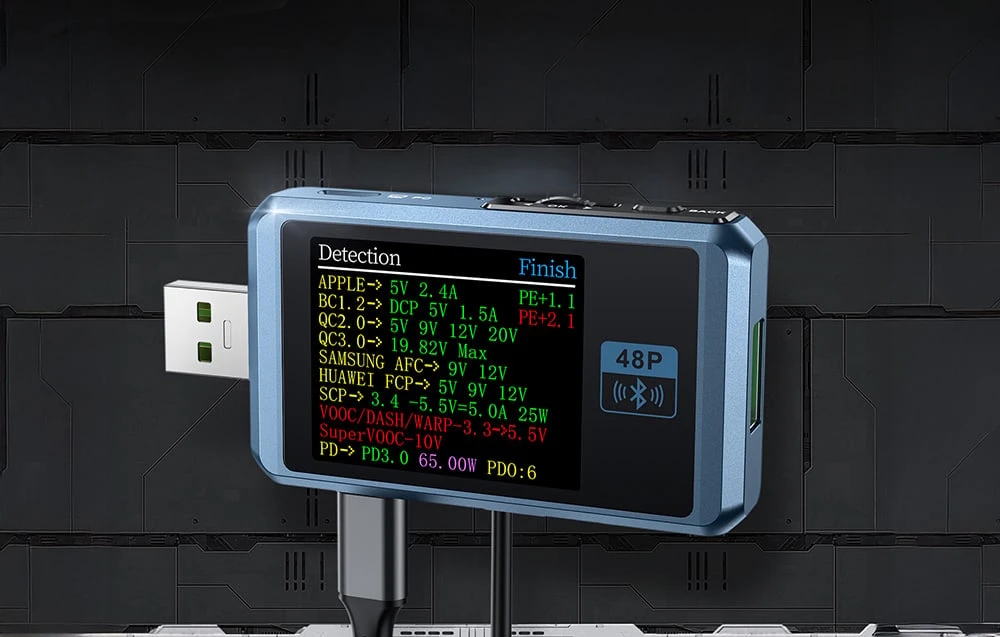 FNIRSI FNB48P BT USB port tester with Bluetooth aprašymas - Prekės nuotrauka