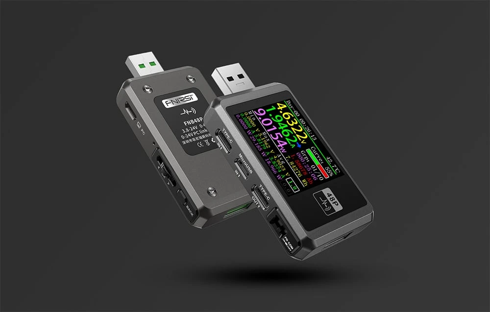 FNIRSI FNB48P USB Port Tester juodos spalvos aprašymas - Prekės nuotrauka