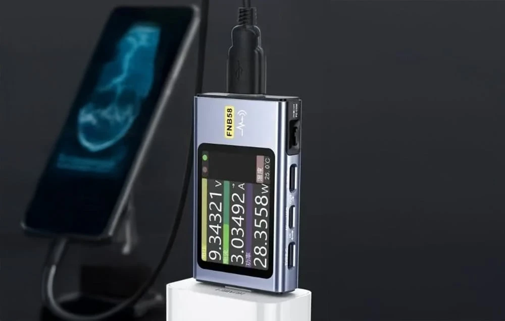 FNIRSI FNB58 BT USB port tester with Bluetooth aprašymas - Prekės nuotrauka
