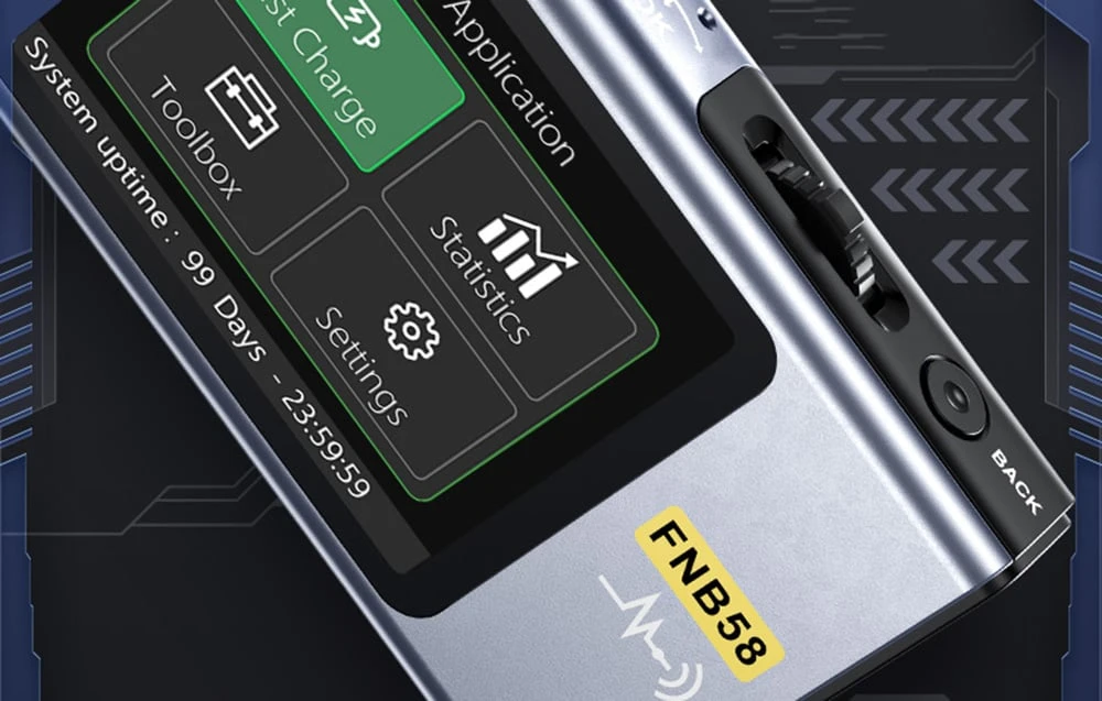 FNIRSI FNB58 BT USB port tester with Bluetooth aprašymas - Prekės nuotrauka
