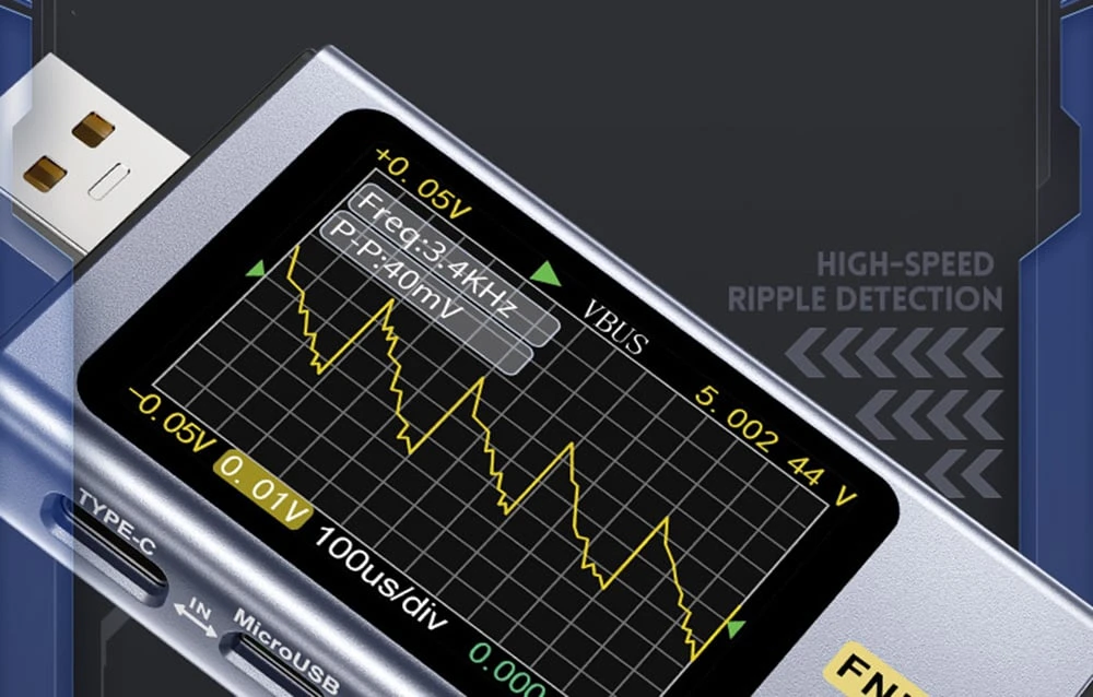 FNIRSI FNB58 BT USB port tester with Bluetooth aprašymas - Prekės nuotrauka
