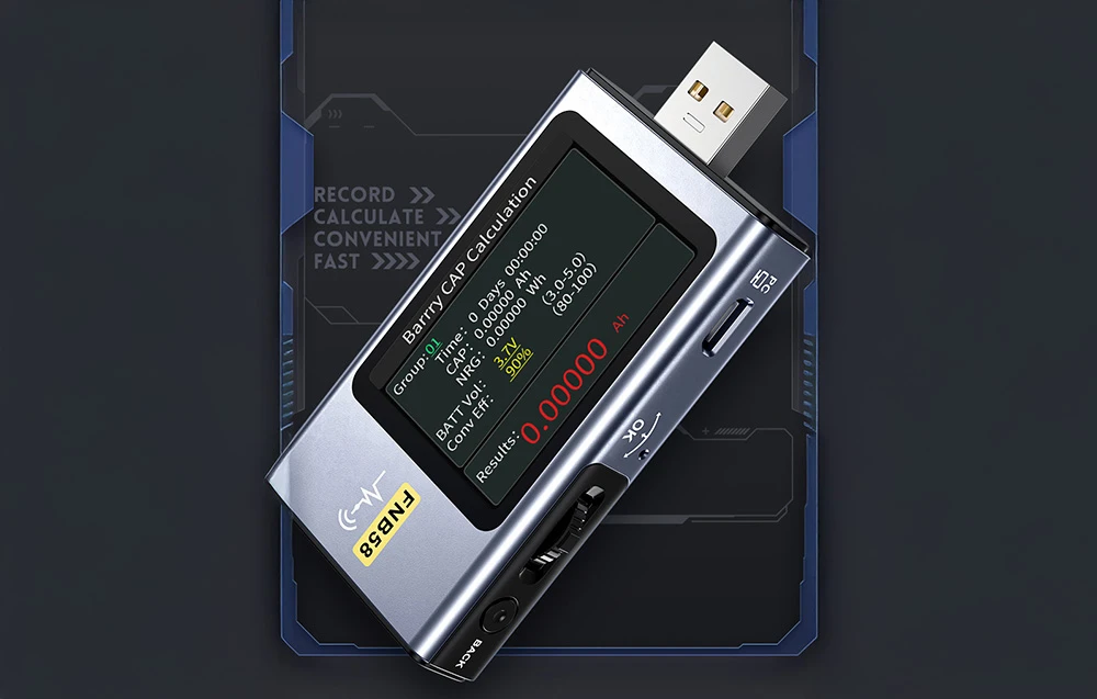 FNIRSI FNB58 BT USB port tester with Bluetooth aprašymas - Prekės nuotrauka