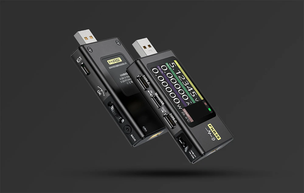 FNIRSI FNB58 USB Port Tester, juodos spalvos aprašymas - Prekės nuotrauka
