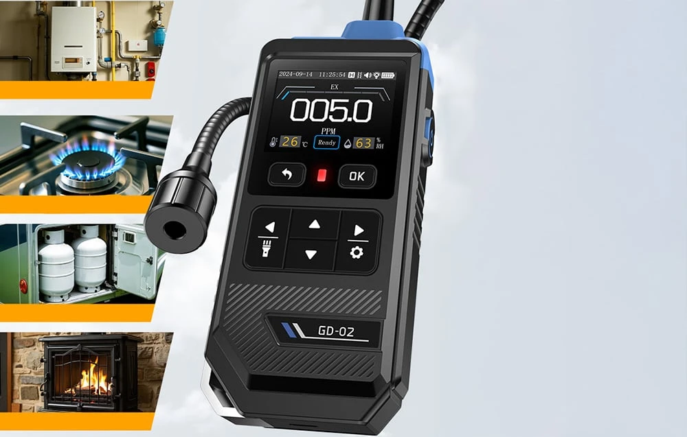 FNIRSI GD-02 Combustible gas detector with color screen aprašymas - Prekės nuotrauka