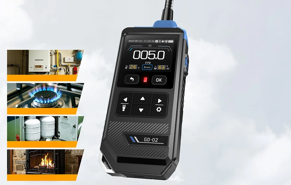 FNIRSI GD-02 Combustible gas detector with color screen aprašymas - Prekės nuotrauka