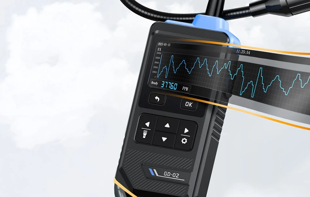 FNIRSI GD-02 Combustible gas detector with color screen aprašymas - Prekės nuotrauka