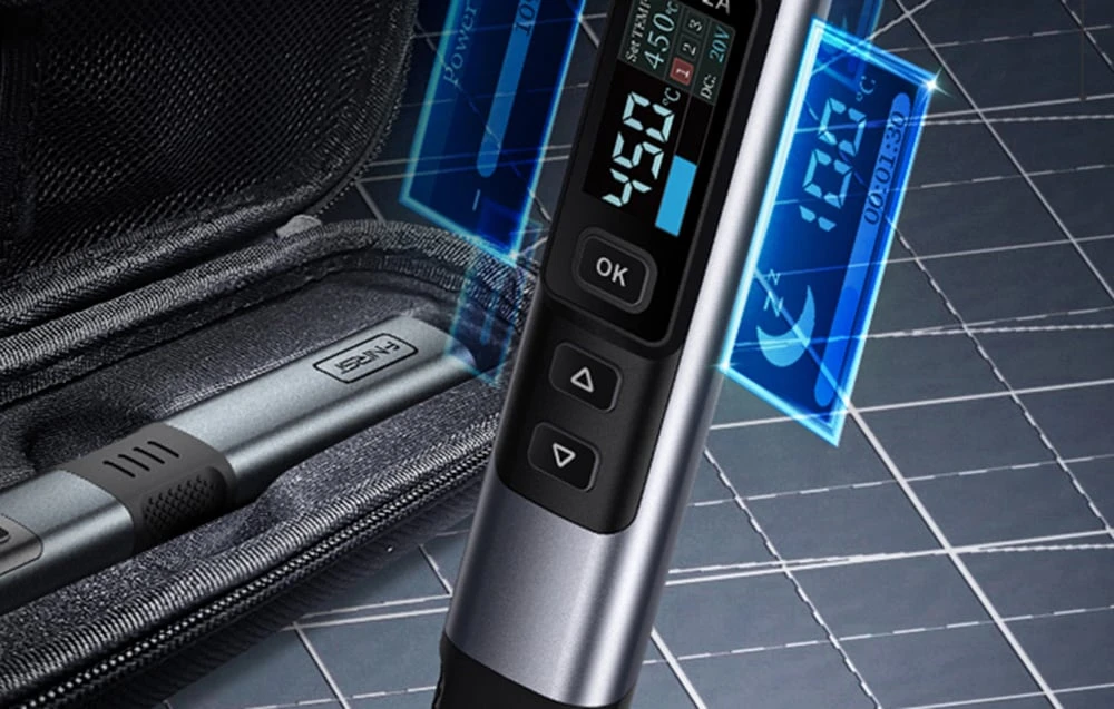 FNIRSI HS-02B 100 W smart soldering iron aprašymas - Prekės nuotrauka