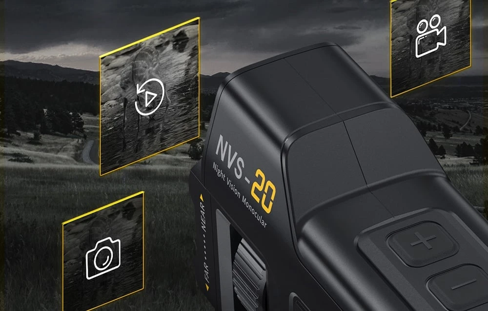 Žiūronai FNIRSI NVS-20 skaitmeninis naktinio matymo įrenginys su 4K HD įrašymu aprašymas - Prekės nuotrauka