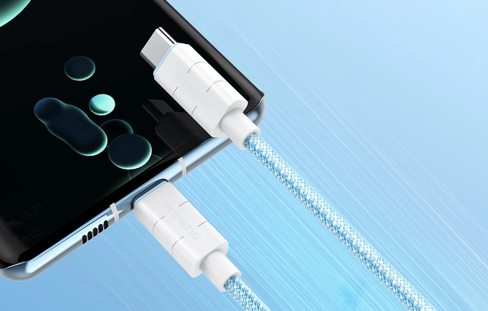 Foneng XS02 60 W USB-C į USB-C laidas, 1.2 m (mėlynas) aprašymas - Prekės nuotrauka Foneng XS02 60 W USB-C į USB-C laidas, 1.2 m (mėlynas) aprašymas - Prekės nuotrauka