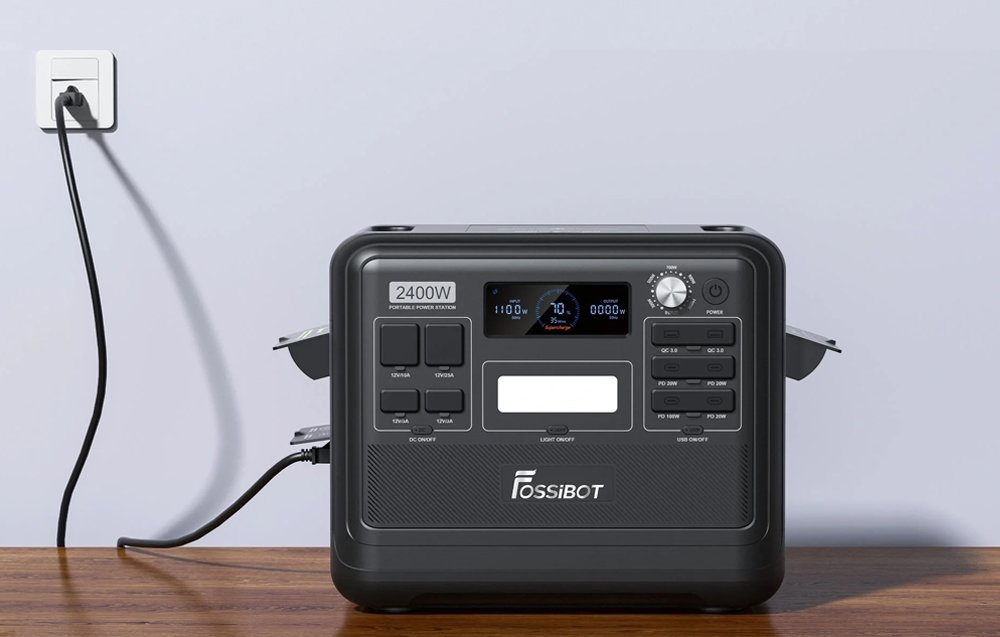 FOSSIBOT F2400 2400W Charging Station Juodas aprašymas - Prekės nuotrauka