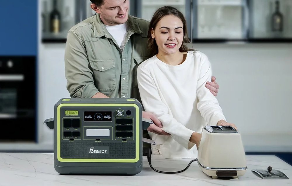 FOSSIBOT F2400 2400W Charging Station Juodas aprašymas - Prekės nuotrauka