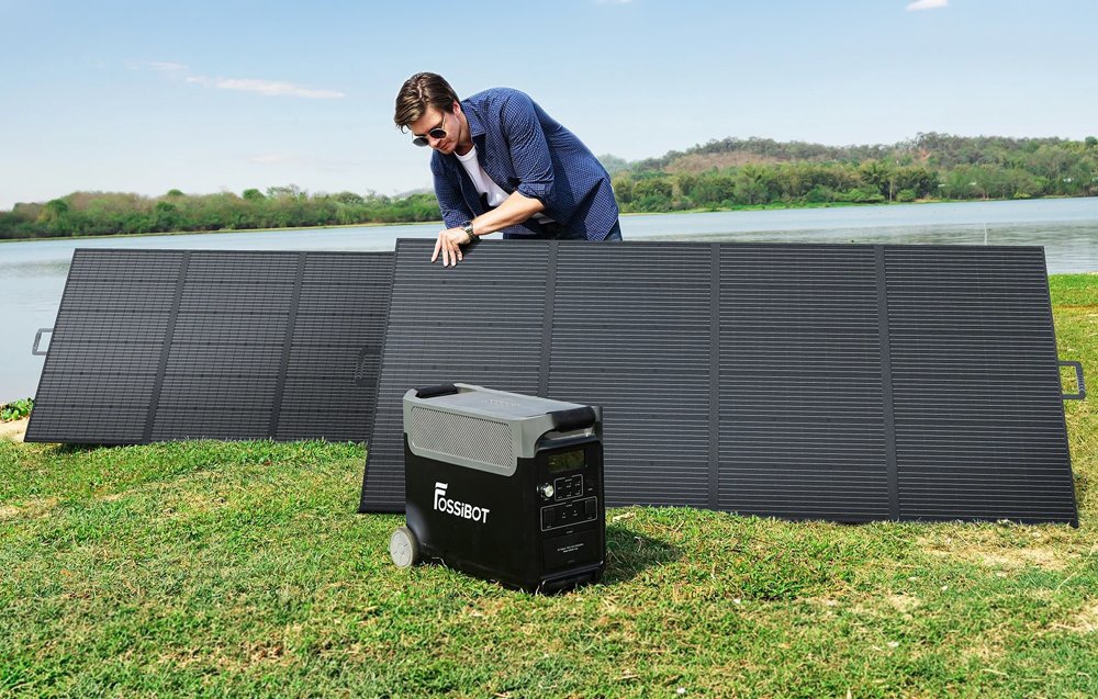 FOSSIBOT SP420 420W Solar Panel (Juodas) aprašymas - Prekės nuotrauka