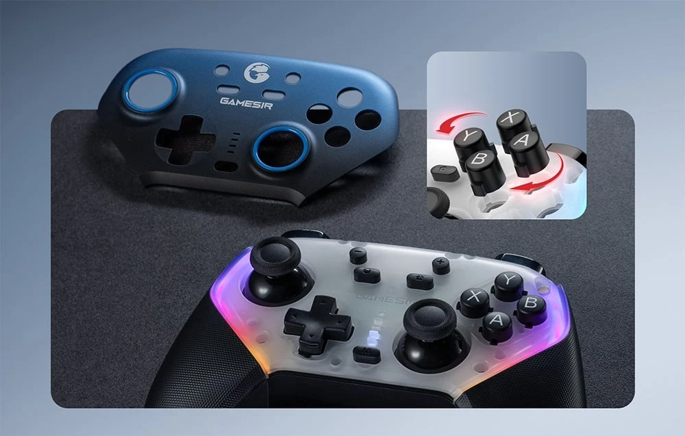 GameSir SuperNova T4n Pro belaidis žaidimų valdiklis mėlynos spalvos aprašymas - Prekės nuotrauka GameSir SuperNova T4n Pro belaidis žaidimų valdiklis mėlynos spalvos aprašymas - Prekės nuotrauka