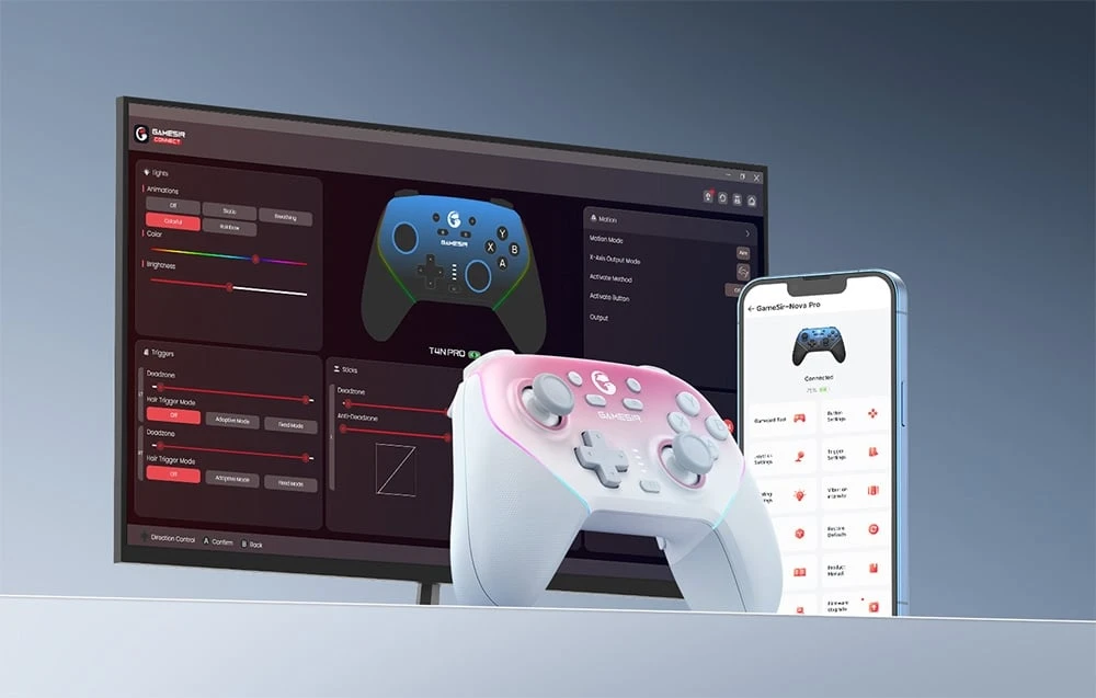 GameSir SuperNova T4n Pro belaidis žaidimų valdiklis rožinės spalvos aprašymas - Prekės nuotrauka GameSir SuperNova T4n Pro belaidis žaidimų valdiklis rožinės spalvos aprašymas - Prekės nuotrauka