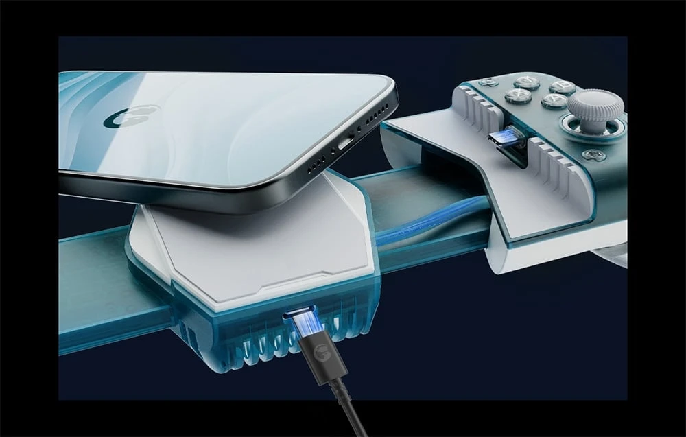 „GameSir X3 Pro“ USB-C mobiliojo telefono valdiklis su telefono laikikliu aprašymas - Prekės nuotrauka „GameSir X3 Pro“ USB-C mobiliojo telefono valdiklis su telefono laikikliu aprašymas - Prekės nuotrauka