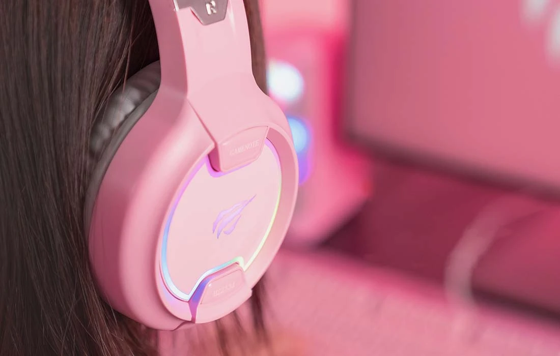 Žaidimų ausinės Havit GAMENOTE H2233d RGB rožinės spalvos aprašymas - Prekės nuotrauka