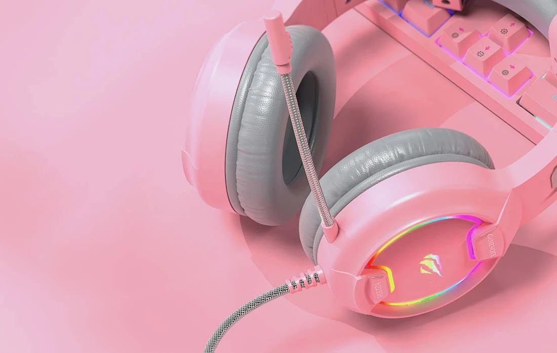 Žaidimų ausinės Havit GAMENOTE H2233d RGB rožinės spalvos aprašymas - Prekės nuotrauka