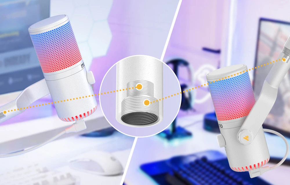 Žaidimų mikrofonas Maono DM30RGB (baltas) aprašymas - Prekės nuotrauka Žaidimų mikrofonas Maono DM30RGB (baltas) aprašymas - Prekės nuotrauka