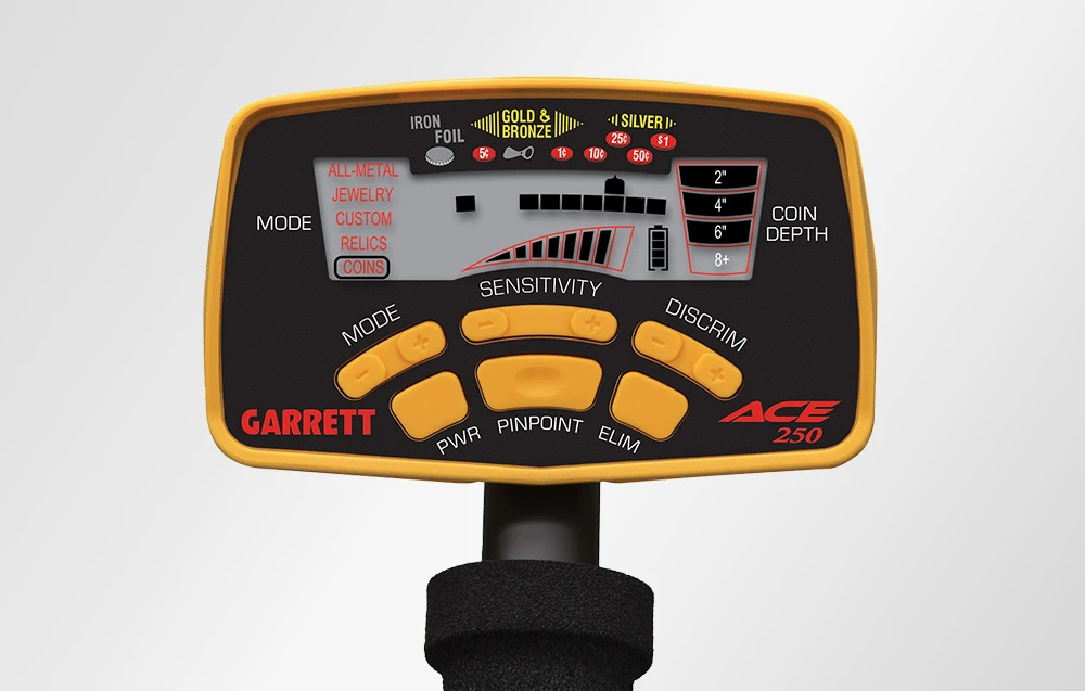 Metalo detektorius Garrett Garret ACE 250 metal detector aprašymas - Prekės nuotrauka Metalo detektorius Garrett Garret ACE 250 metal detector aprašymas - Prekės nuotrauka