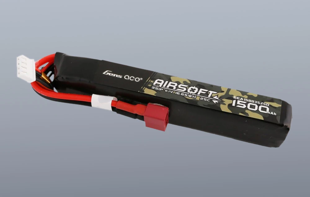 Gens ace 25C 1500mAh 3S1P 11.1V Airsoft Gun Lipo baterija su T kištuku aprašymas - Prekės nuotrauka Gens ace 25C 1500mAh 3S1P 11.1V Airsoft Gun Lipo baterija su T kištuku aprašymas - Prekės nuotrauka