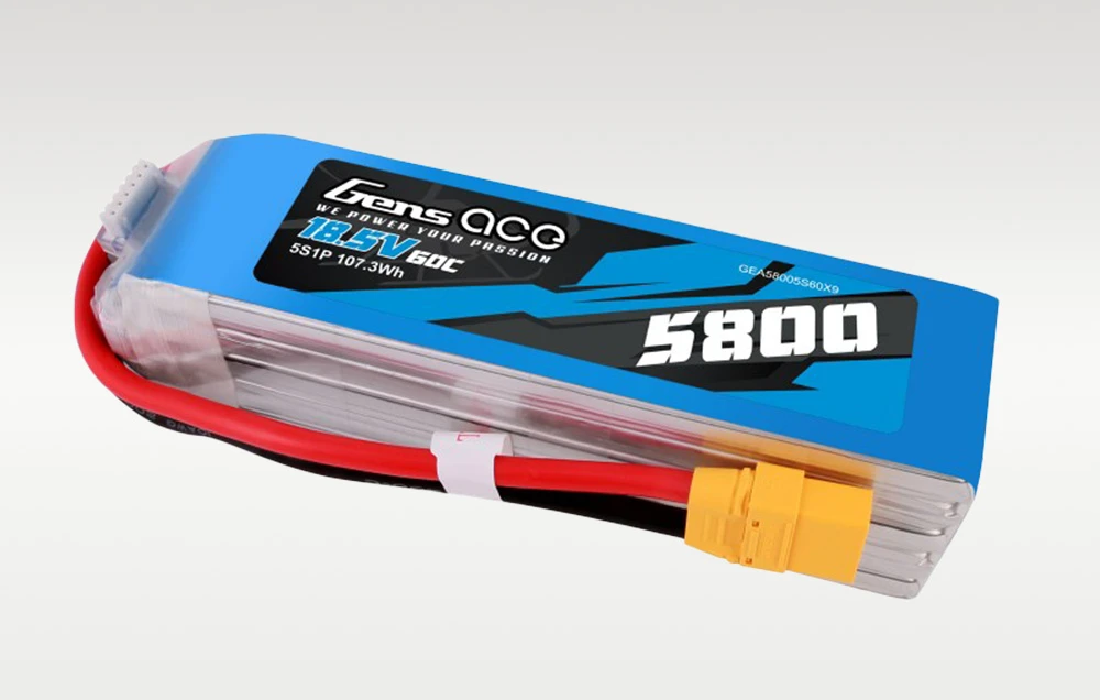 Gens ace 5800mAh 60C 18.5V 5S1P Lipo baterijų paketas su XT90 kištuku aprašymas - Prekės nuotrauka