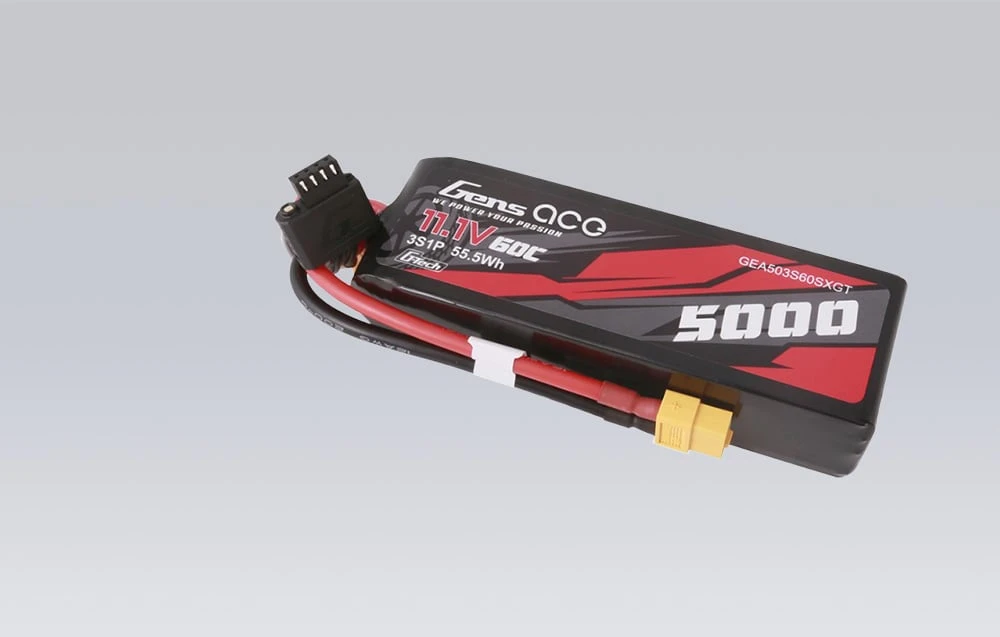 Gens ace G-Tech 5000 mAh 11.1V 60C 3S1P Lipo su XT60 kištuku aprašymas - Prekės nuotrauka Gens ace G-Tech 5000 mAh 11.1V 60C 3S1P Lipo su XT60 kištuku aprašymas - Prekės nuotrauka