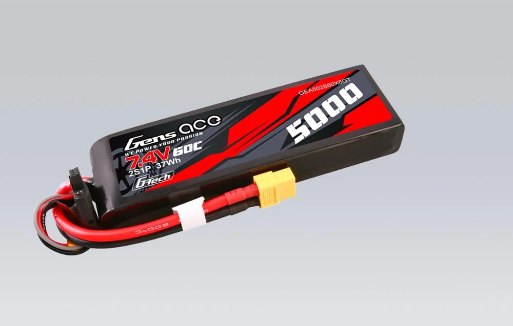 Gens ace G-Tech 5000mAh 7.4V 60C 2S1P Lipo PC medžiagos dėklas su XT60 kištuku aprašymas - Prekės nuotrauka Gens ace G-Tech 5000mAh 7.4V 60C 2S1P Lipo PC medžiagos dėklas su XT60 kištuku aprašymas - Prekės nuotrauka