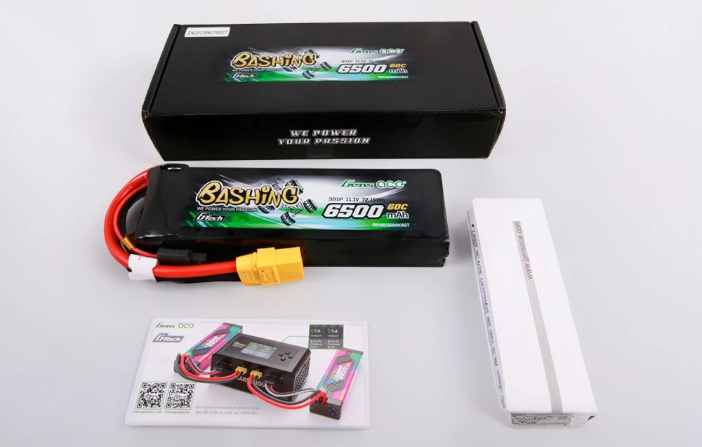 Gens ace G-Tech 6500 mAh 11.1V 60C 3S1P Lipo baterijų paketas su XT90-Bashing serija aprašymas - Prekės nuotrauka Gens ace G-Tech 6500 mAh 11.1V 60C 3S1P Lipo baterijų paketas su XT90-Bashing serija aprašymas - Prekės nuotrauka