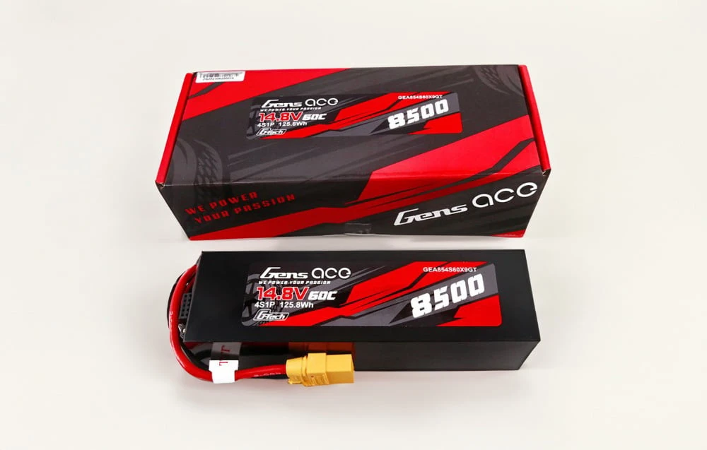 Gens ace G-Tech 8500mAh 14.8V 60C 4S1P Lipo Baterija Pack PC medžiagos dėklas su XT90 kištuku aprašymas - Prekės nuotrauka