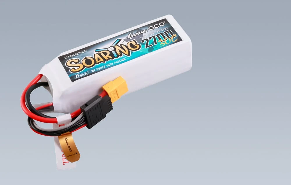 Gens ace G-Tech Soaring 2700mAh 14,8V 30C 4S1P LiPo XT60 aprašymas - Prekės nuotrauka Gens ace G-Tech Soaring 2700mAh 14,8V 30C 4S1P LiPo XT60 aprašymas - Prekės nuotrauka