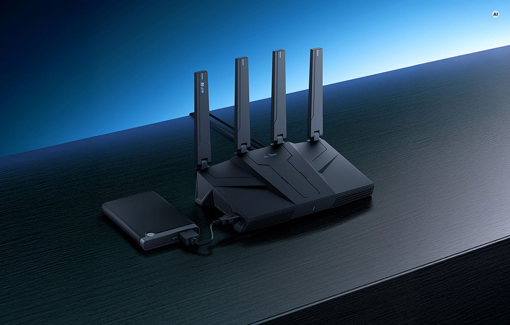 Belaidis maršrutizatorius - GL.iNet GL-BE6500 Wi‑Fi 7 maršrutizatorius 6 500 Mb/s 5×2,5G Ethernet USB 3.0 aprašymas - Prekės nuotrauka